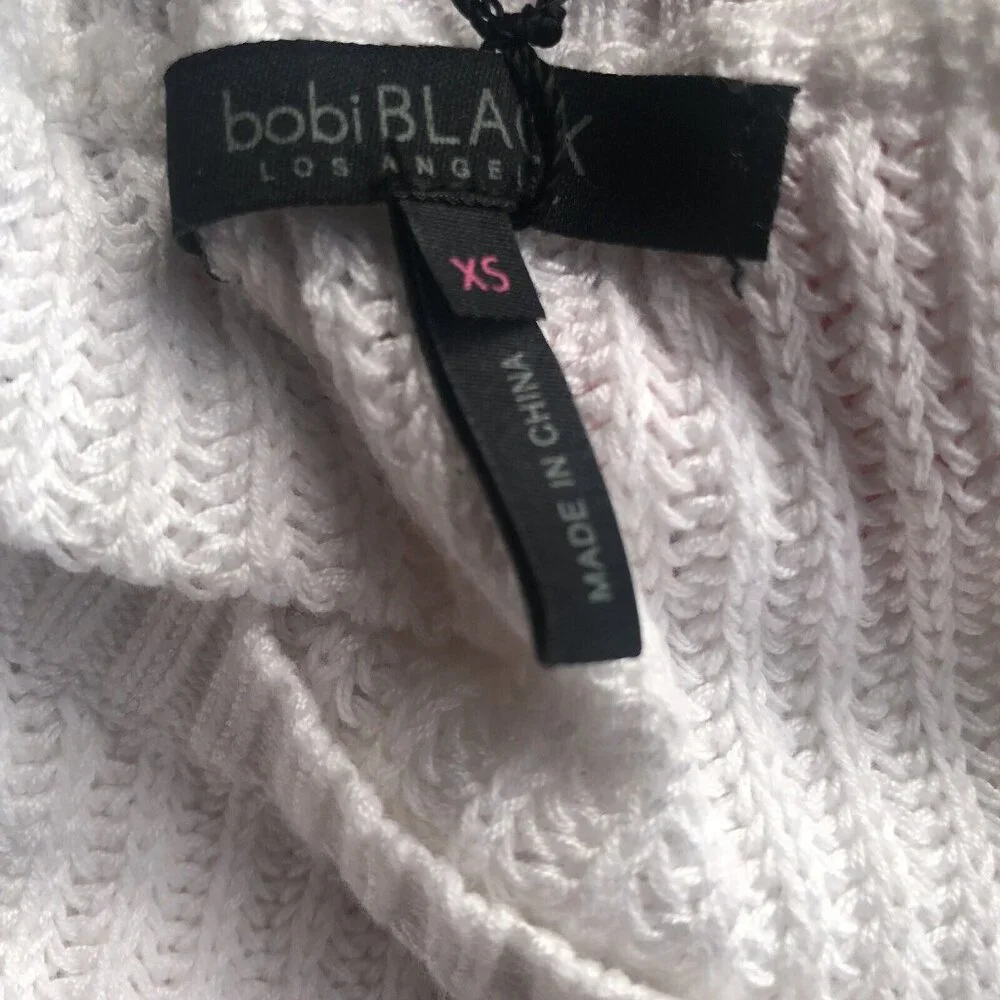 Bobi BLACK Fine Viscose Sweater White Combo Stripes - Picture 8 of 9